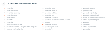 related terms for Yosemite